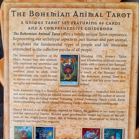 Bohemian Animal Tarot deck,guidebook, and satin satchel - Picture 6 of 10